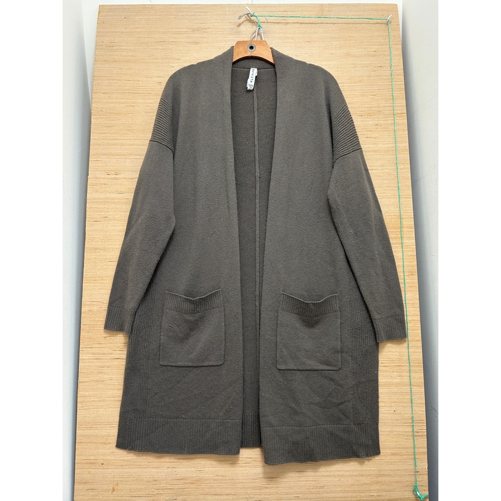 Athleta Womens‎ Taupe Brown Open Front Longline Duster Cardigan Sweater Size S